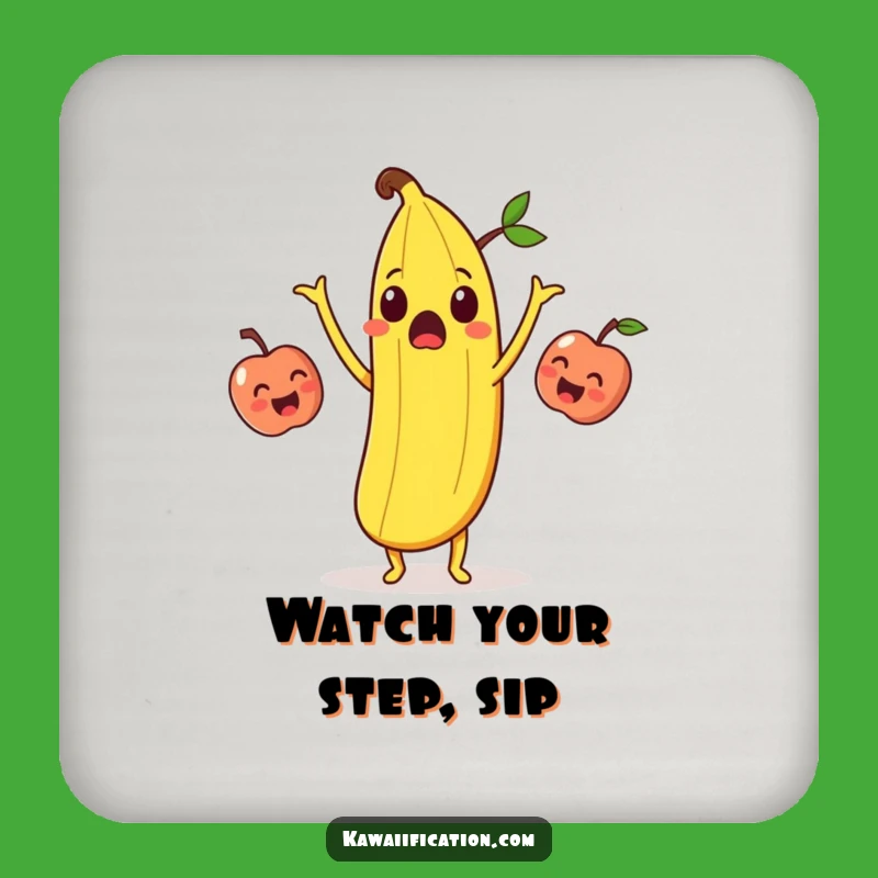 Funny Banana Peel Juggling Coaster Set: Protect Surfaces with Humor