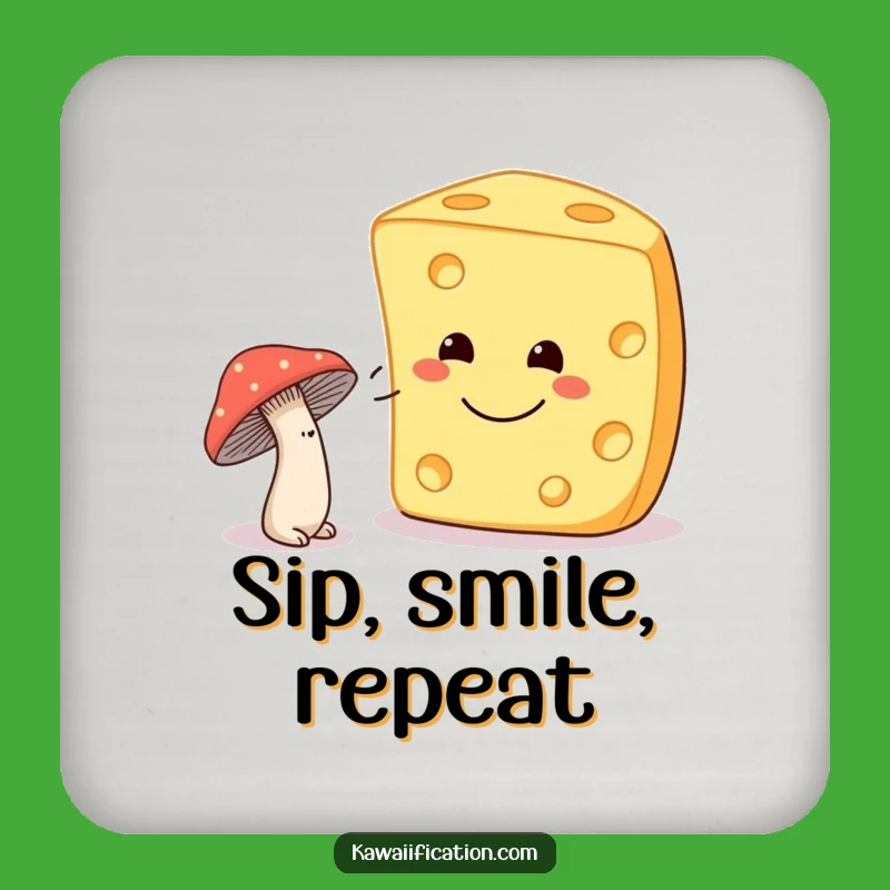 Funny Shy Mushroom Coaster Set: Protect Surfaces with Cute Charm