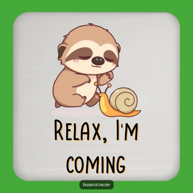 Funny Sloth vs. Snail Race Coaster Set: Protect Surfaces with Hilarious Slow-Motion Art