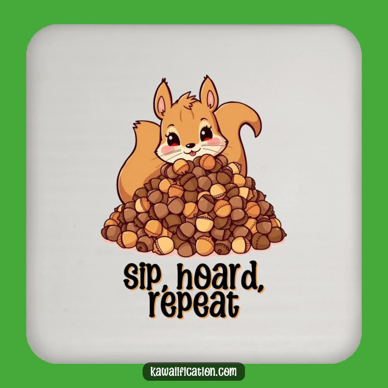 Funny Squirrel Acorn Coaster: Hoarding Protector, Perfect Funny Gift