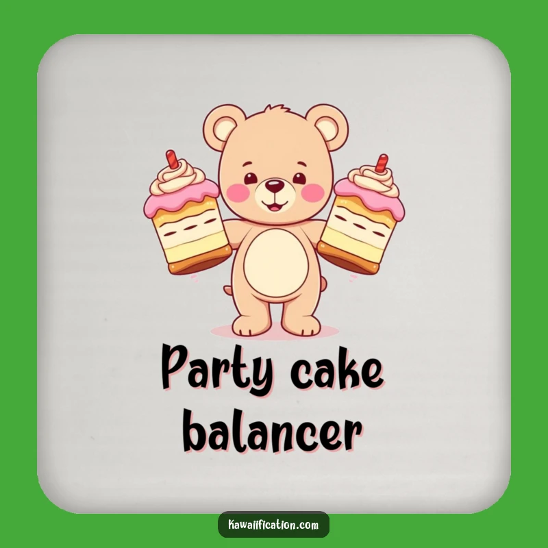 Funny Teddy Bear Juggling Coaster: Happy Cakes Protection, Sweet Drink Decor