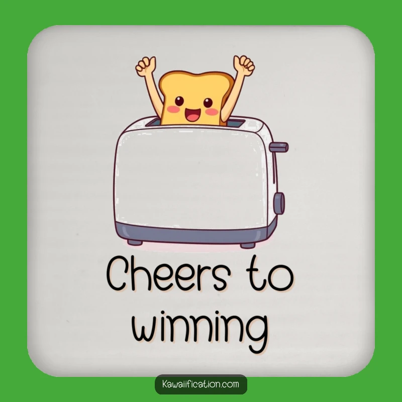 Funny Toast Triumph Coaster - Protect Surfaces with Cheerful Victory, Funny Gift
