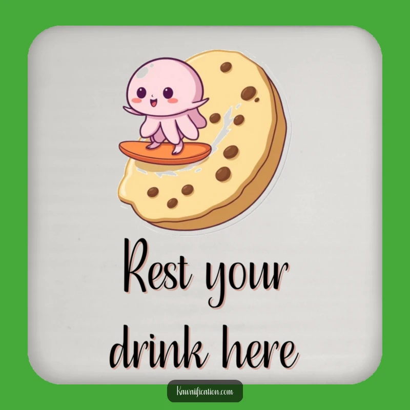 Funny Wobbly Jelly Cookie Surf Coaster - Protect Surfaces Hilarious Dessert Gift Idea