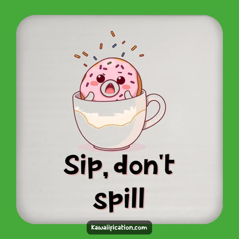 Funny Donut Coffee Fall Coaster Set: Protect Tables with Breakfast Fun, Gift Idea