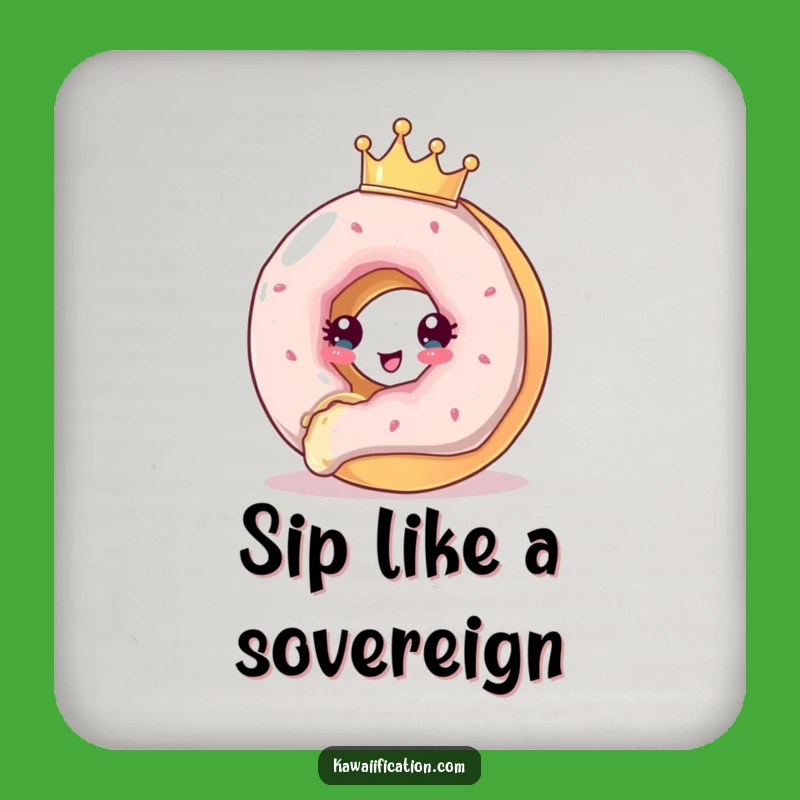 Funny Donut Crown Coaster - Royal Protection, Stylish Funny Gift!