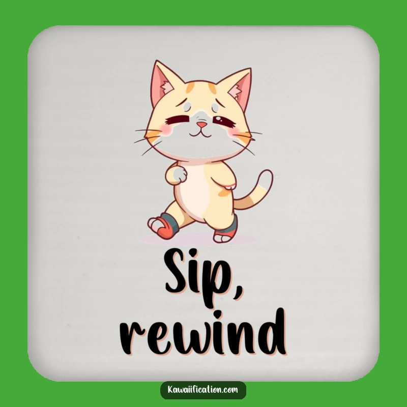 Funny Cat Mismatched Socks Coaster Set: Protect with Pawsitivity