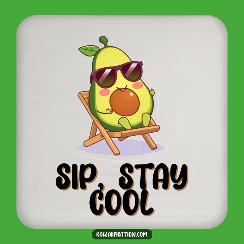 Protect Your Drink: Funny Avocado Coaster - Beach Chill, Cool Funny Gift
