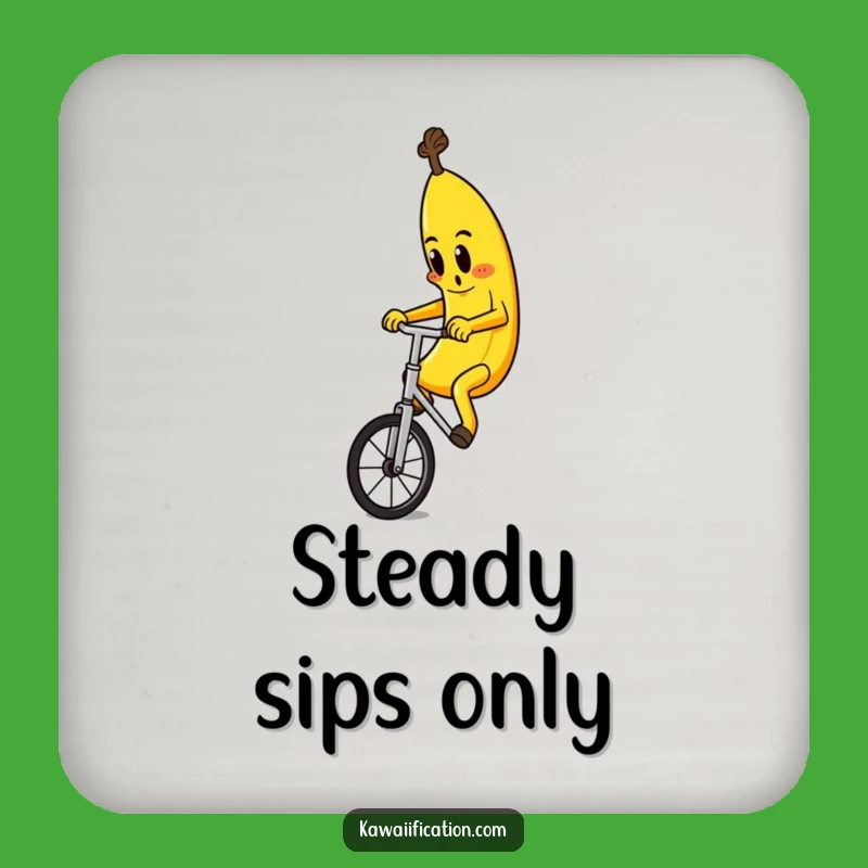 Funny Banana Unicyclist Coaster Set: Protect Surfaces with Humor