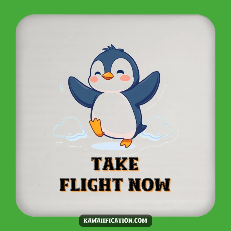 Funny Penguin Fly Coaster: Determined Bird Protector for a Hilarious Gift