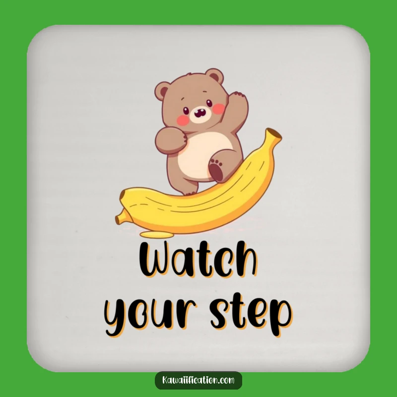 Funny Bear Slip Coaster - Hilarious Gift for Nature-Themed Homes