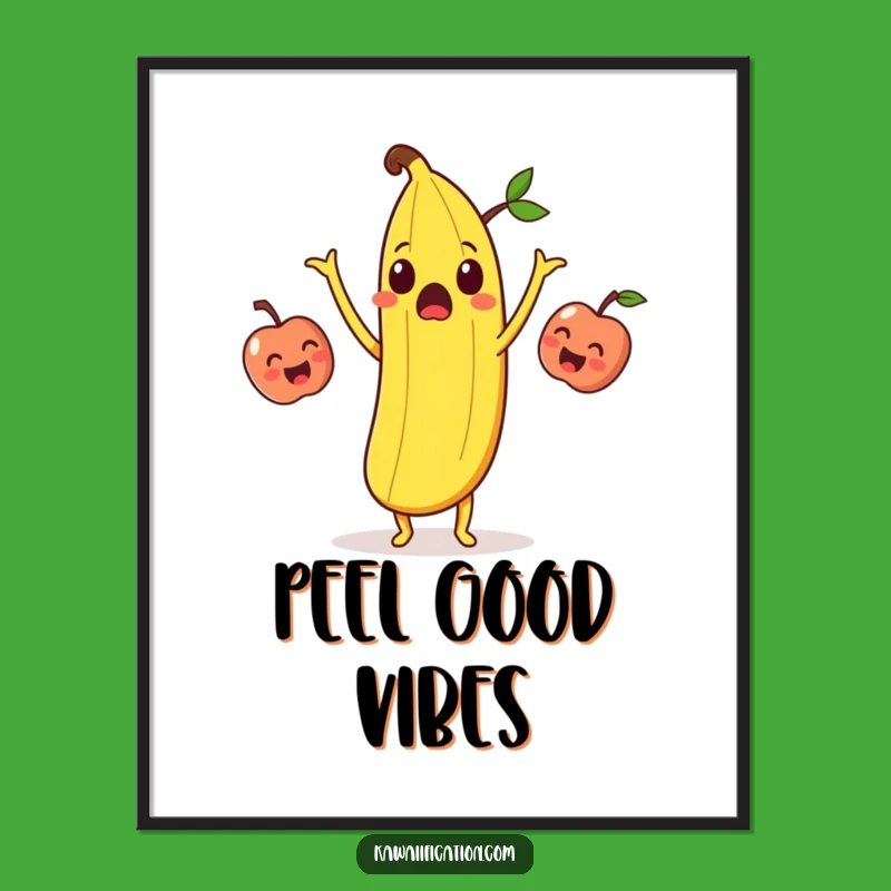 Funny Banana Peel Juggling Poster: Hilarious Fruit Art for Walls