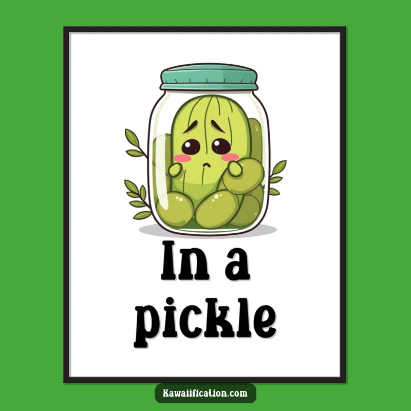 Funny Nervous Pickle Poster - Relatable Wall Art