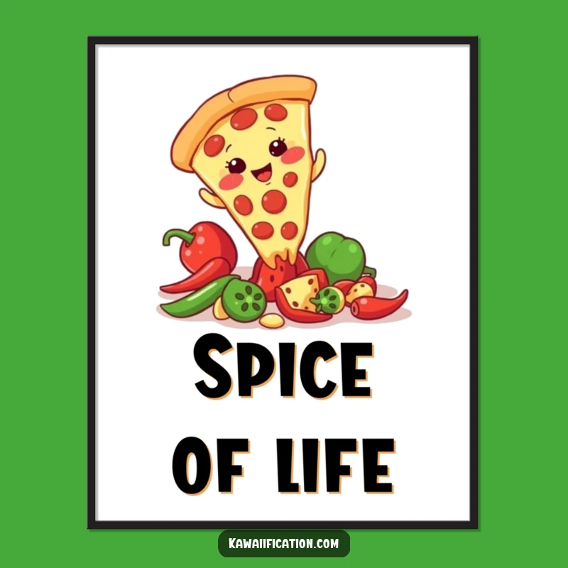 Funny Pizza Slip Poster: Giggling Slice Art, Whimsical Food Decor