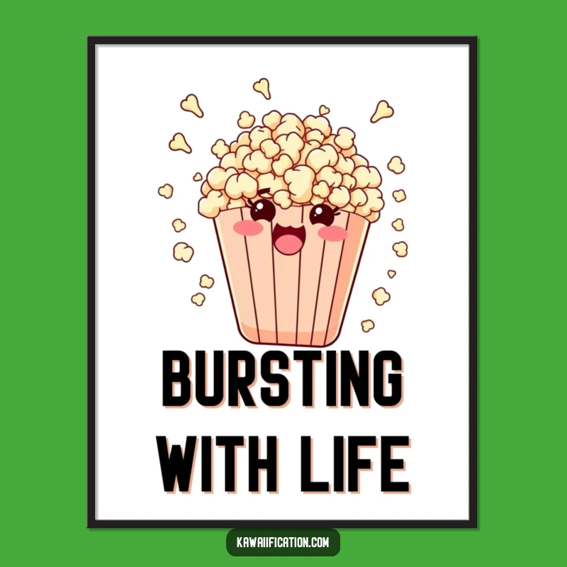 Funny Popcorn Burst Poster: Energetic Wall Art for a Hilarious Popcorn Lover's Space