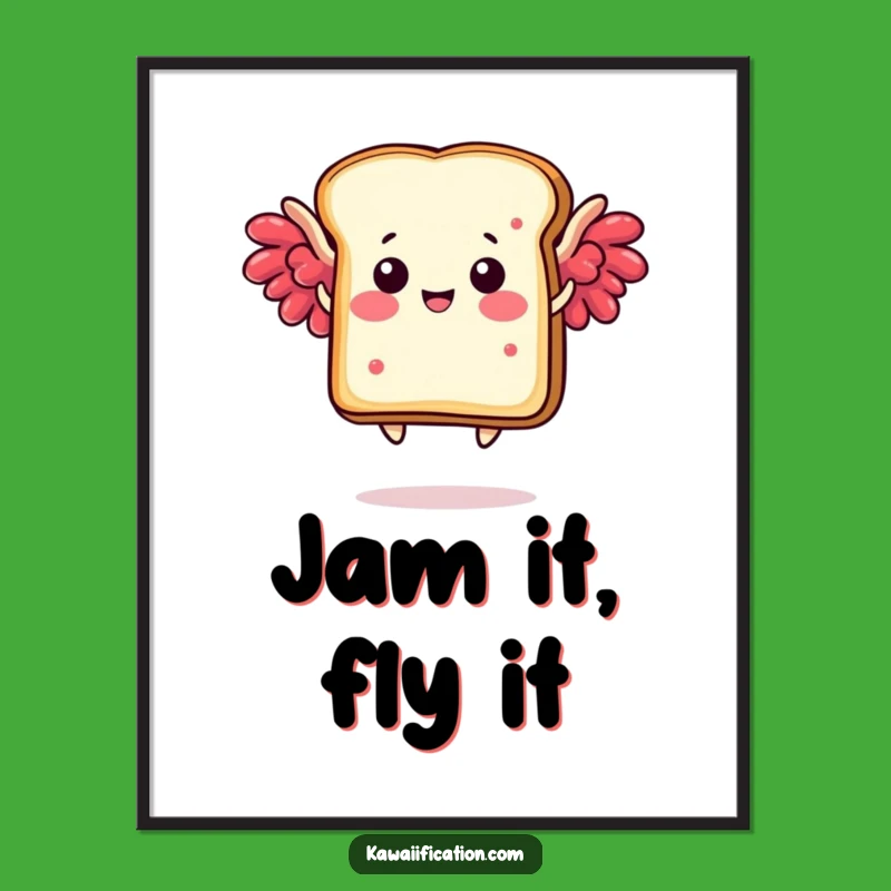 Funny Toast Wings Poster: Whimsical Breakfast Art for Walls