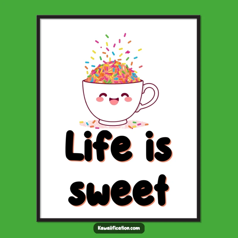 Funny Sprinkle Teacup Poster - Hilarious Wall Art for Sweet Spaces