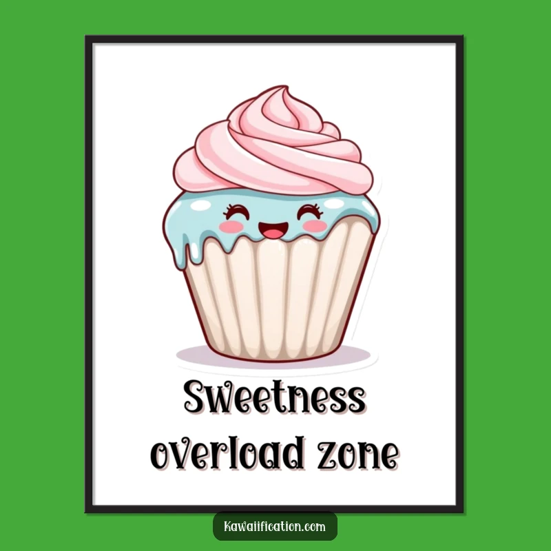 Funny Cupcake Dripping Poster: Sweet Art Decor, Ideal Funny Gift