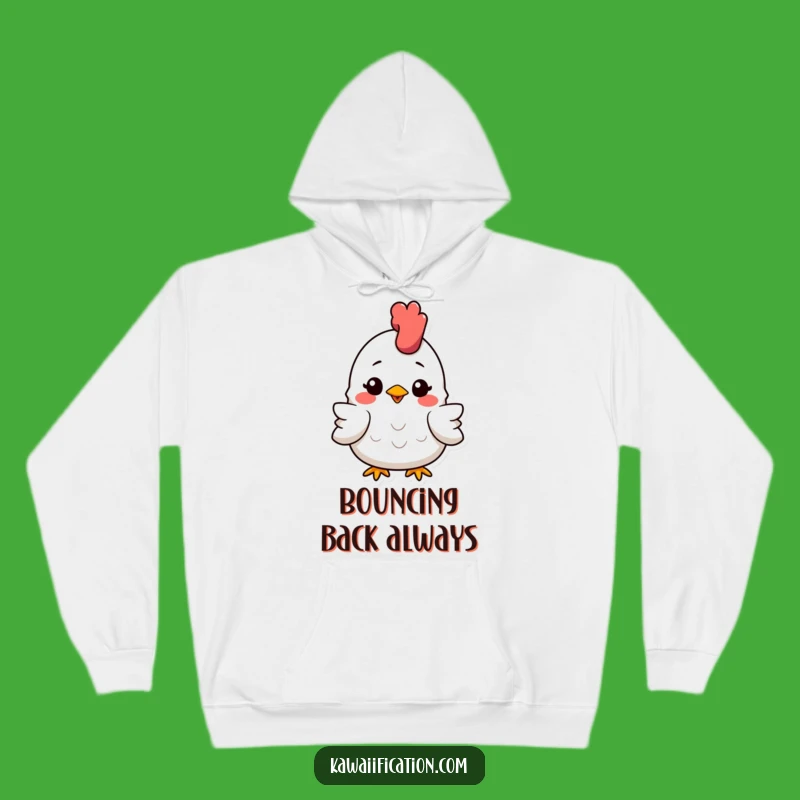 Cozy Funny Squashed Chicken Hoodie - Smiling Comfort, Warm Gag Gift!