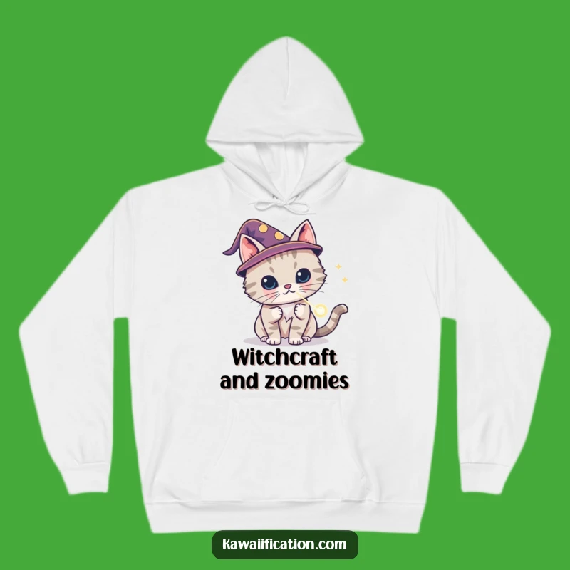 Cozy Funny Cat Wizard Laser Hoodie - Magical Warmth