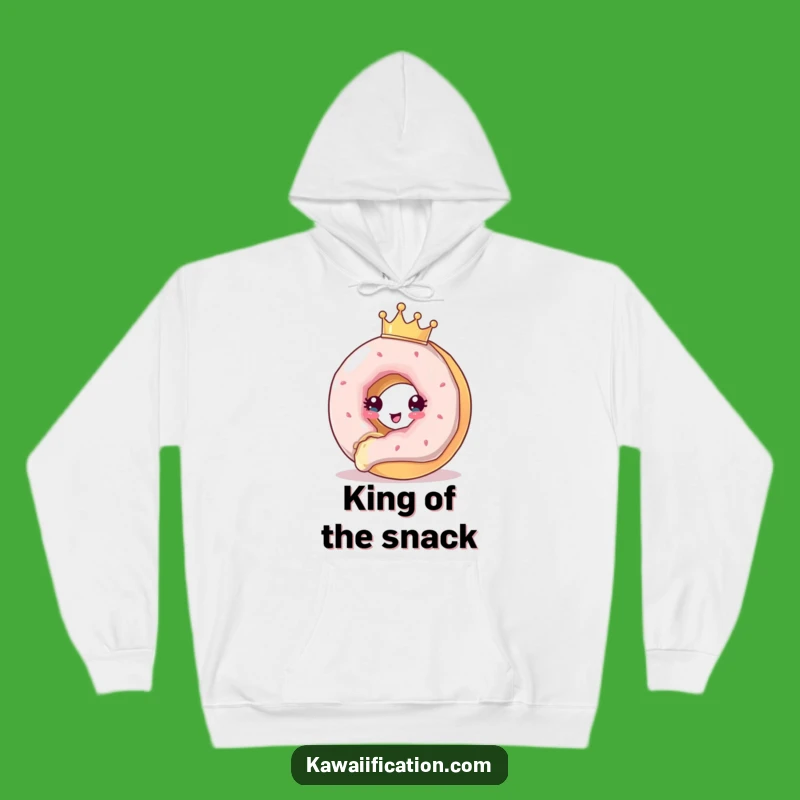 Cozy Funny Donut Crown Hoodie - Royal Getaway, Warm Funny Gift!