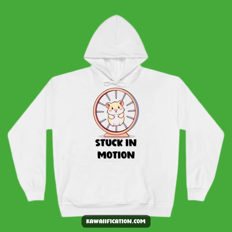 Cozy Funny Hamster Wheel Hoodie - Trapped Humor, Warm Funny Gift!