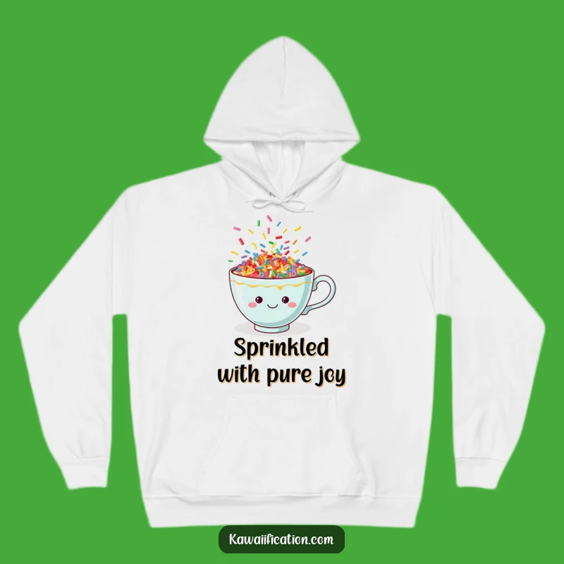 Cozy Funny Sprinkle Teacup Hoodie: Warm Up with Cheerful, Dancing Sprinkles, Perfect Gift
