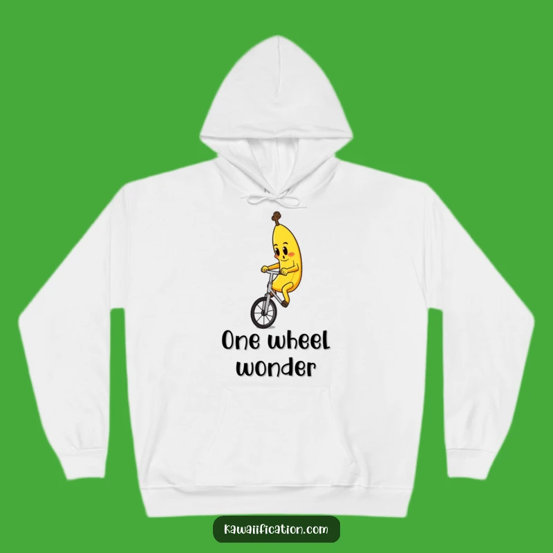 Funny Banana Unicyclist Hoodie: Warm & Hilarious Fruit Character Apparel