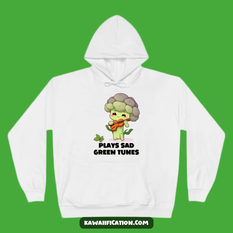 Funny Shy Broccoli Hoodie: Cozy Hilarious Veggie Music Gift