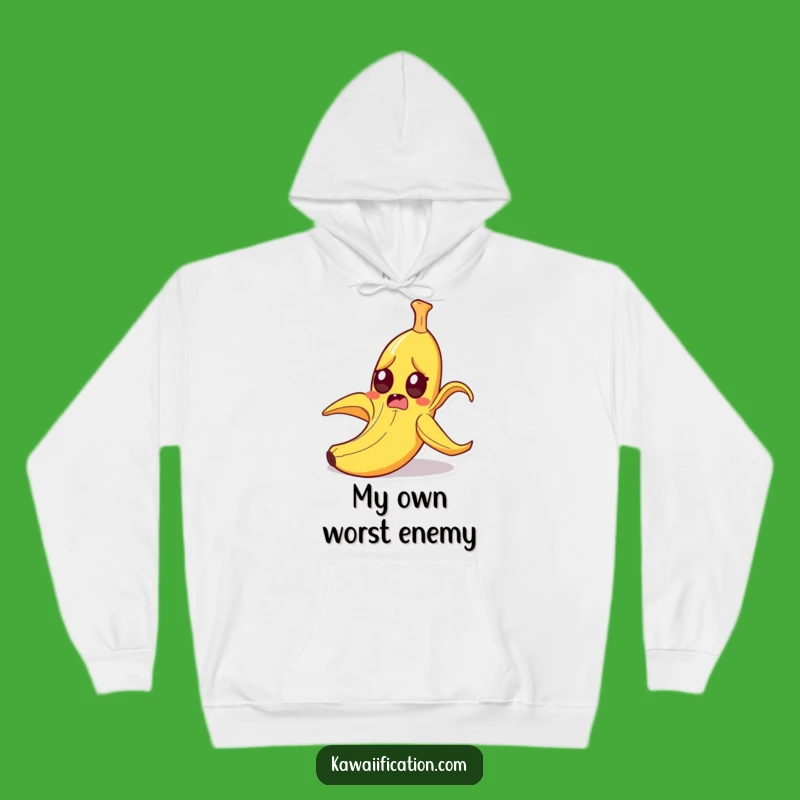 Funny Startled Banana Peel Slipping Hoodie - Cozy Cartoon Comfort Gift!