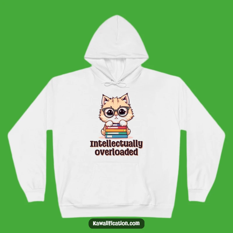 Funny Cat Scholar Hoodie - Comfy & Hilarious Gift for Book Lovers