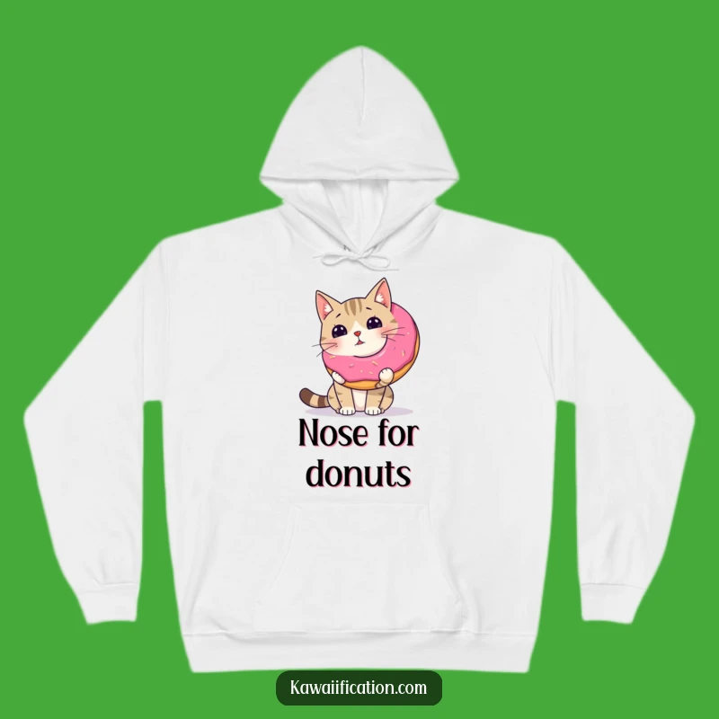Cozy Cat Comedy: Funny Wobbly Donut Hoodie - Warm & Funny Gift