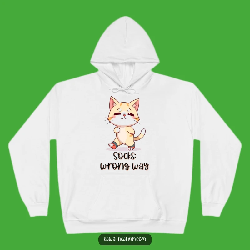 Funny Cat Mismatched Socks Hoodie: Cozy & Comical Pet Gear