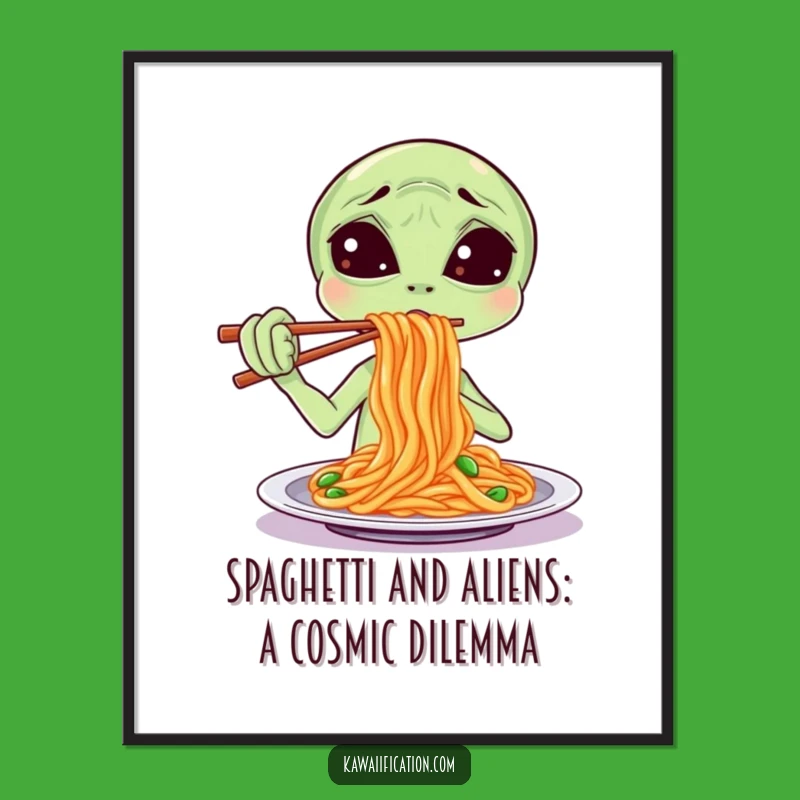Free Printable Wall Art: Alien Spaghetti Struggle Downloadable Art