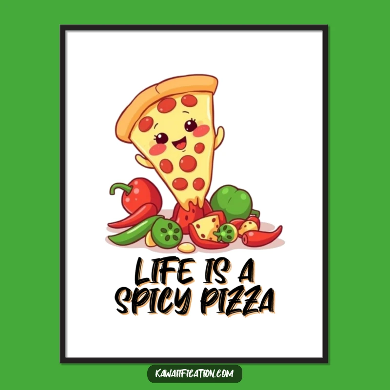 Funny Free Printable Wall Art: Pizza Slice Slipping Pepper Downloadable Art