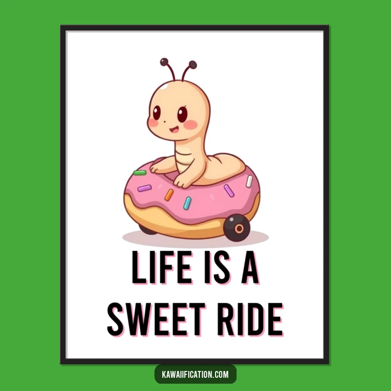 Funny Free Printable Worm Donut Wall Art: Quirky Downloadable Decor