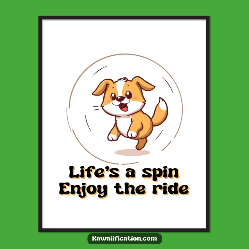 Free Printable Wall Art: Energetic Dizzy Dog - Funny Downloadable Decor for Pet Lovers