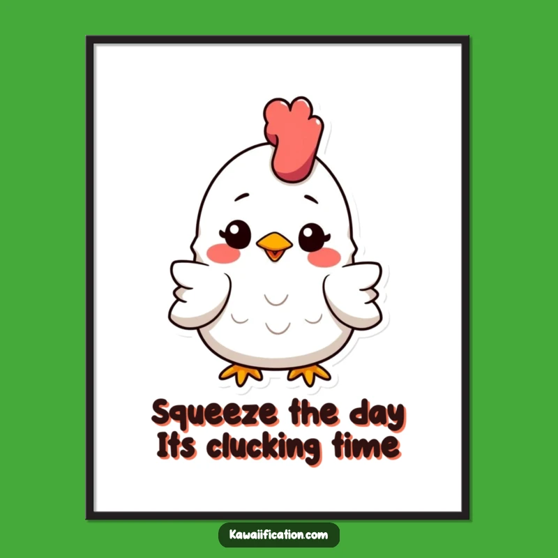 Free Printable Wall Art: Happy Squashed Chicken Downloadable Art