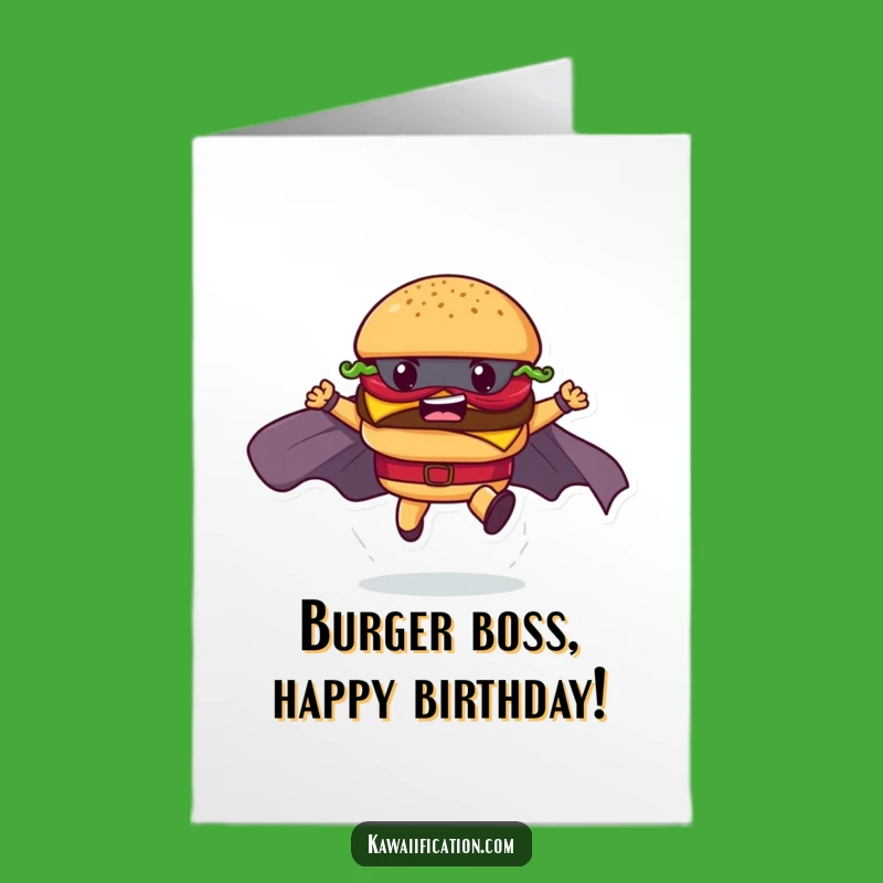 Free Printable Birthday Card: Hamburger Superhero Landing for a Hilarious Downloadable Gift