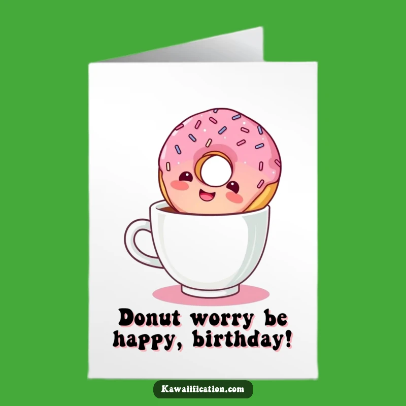 Free Printable Birthday Card: Giggling Donut Coffee Chaos Funny Downloadable Gift