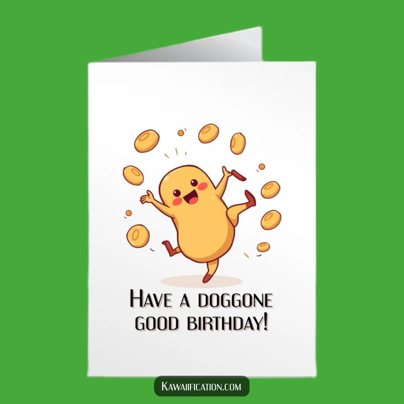 Free Printable Birthday Card: Hot Dog Cartwheel, Funny Downloadable Birthday Gift