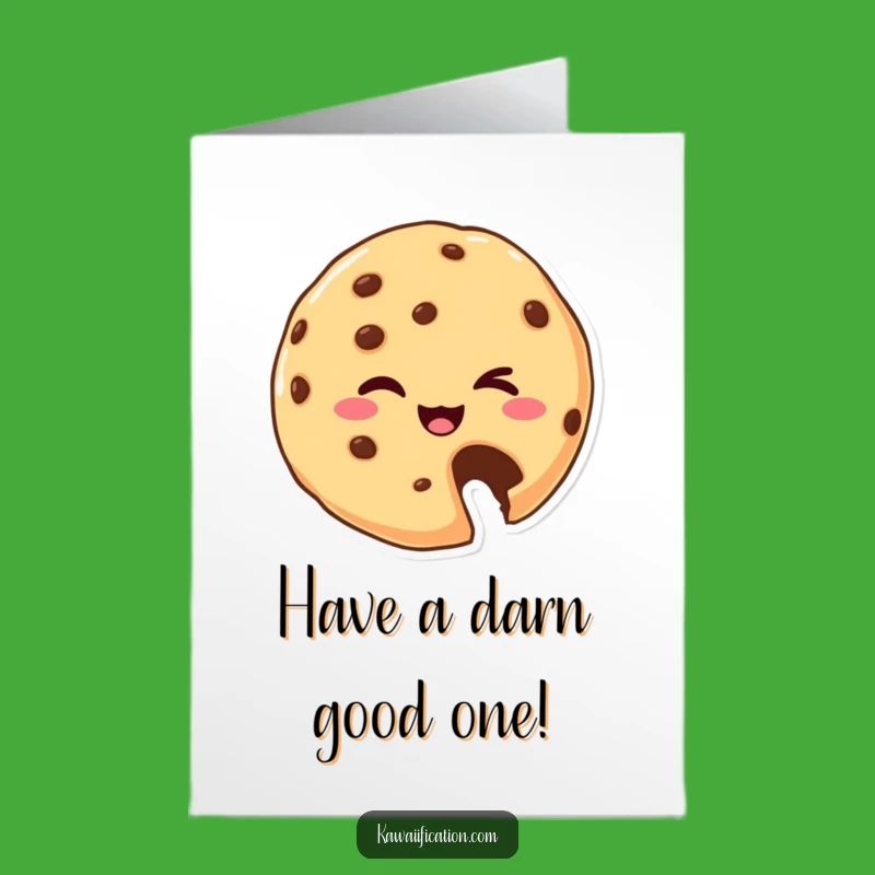 Free Printable Cheerful Cookie Birthday Card: Winking Downloadable Gift for a Sweet Celebration