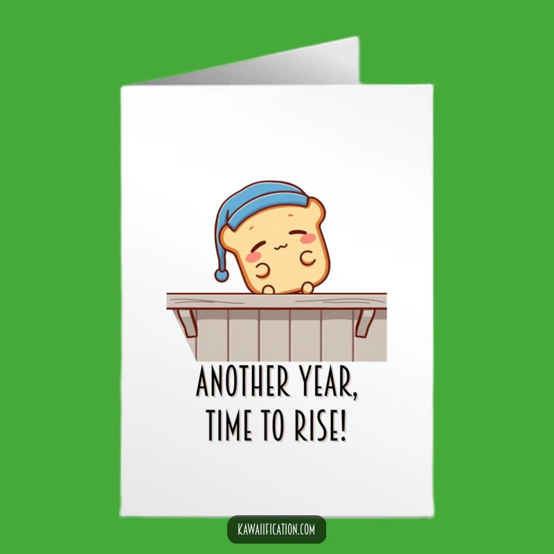 Free Printable Funny Birthday Card: Sleepy Bread Falling - Hilarious Downloadable Gift