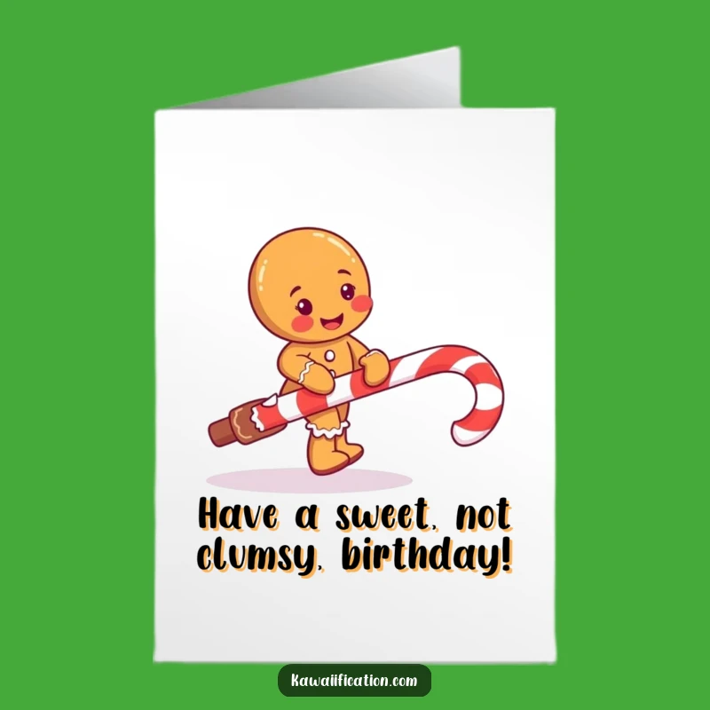 Free Printable Gingerbread Man Birthday Card Funny & Cute Downloadable