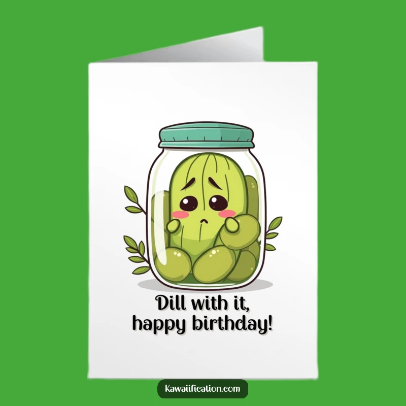 Free Printable Nervous Pickle Birthday Card - Funny Downloadable Gift for a Quirky Celebration