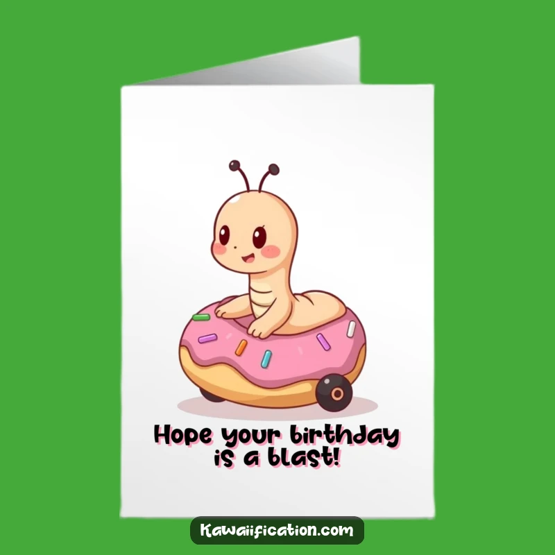 Free Printable Funny Worm Donut Card: Hilarious Birthday Gift Download
