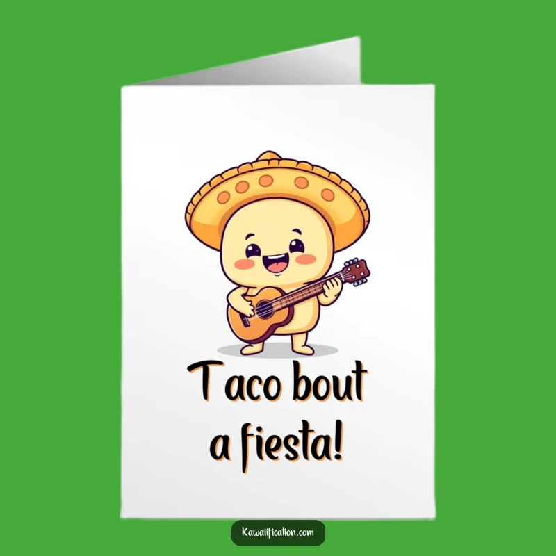 Free Printable Funny Taco Mariachi Guitar Birthday Card Downloadable Gift
