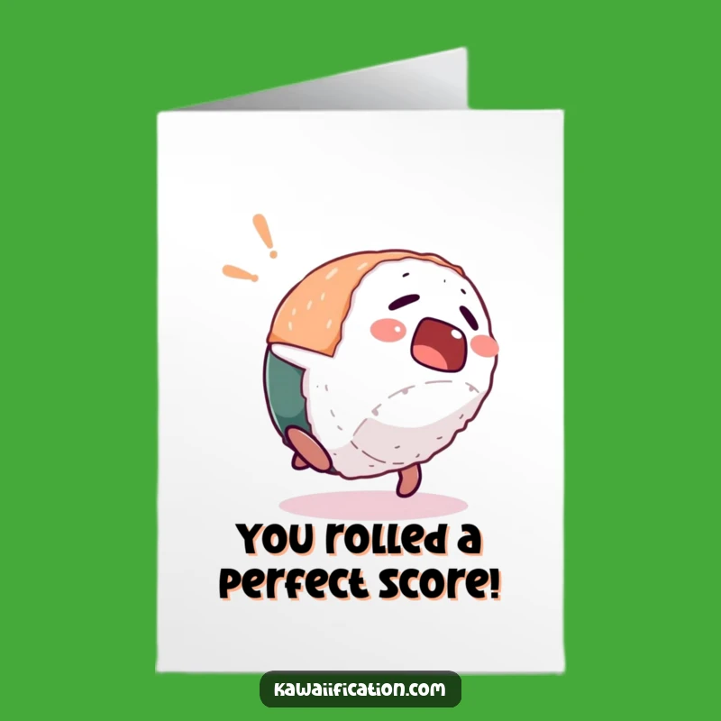 Free Printable Congrats Card: Sushi Backflip - Humorous Downloadable for Any Win