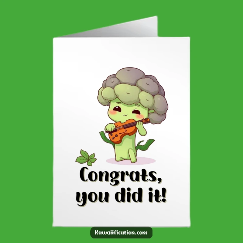 Shy Broccoli Congrats Card: Hilarious Free Printable Musician, Downloadable Achievement Gift