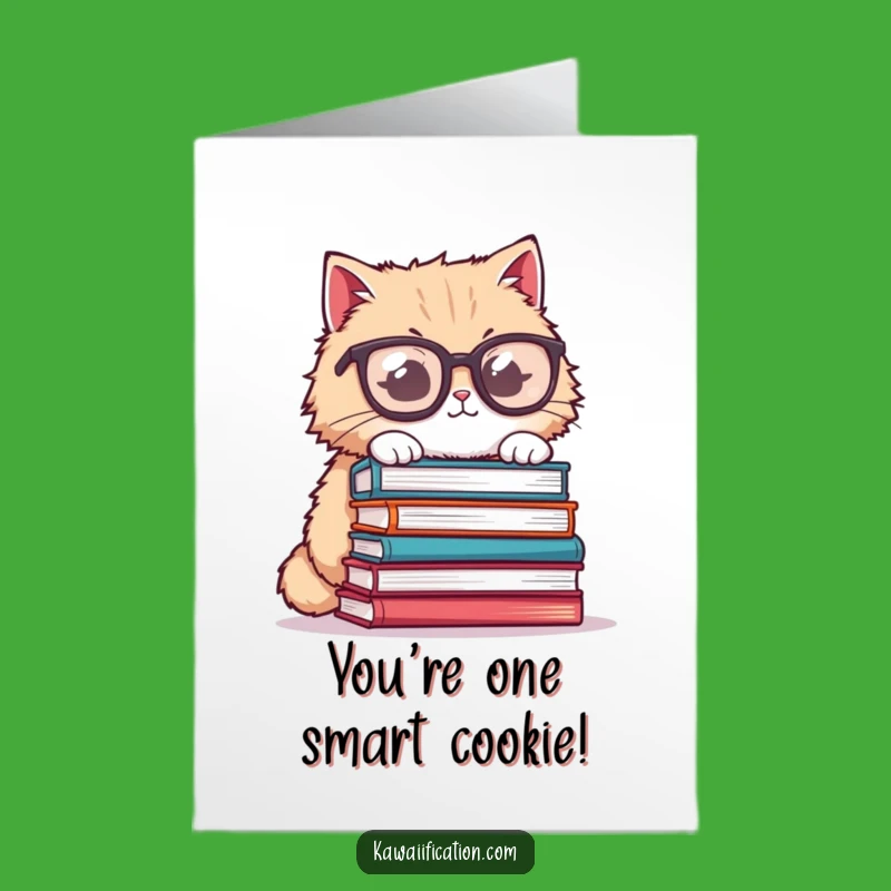 Free Printable Cat Card: Smarty Pants Congrats Downloadable Gift for Achievers