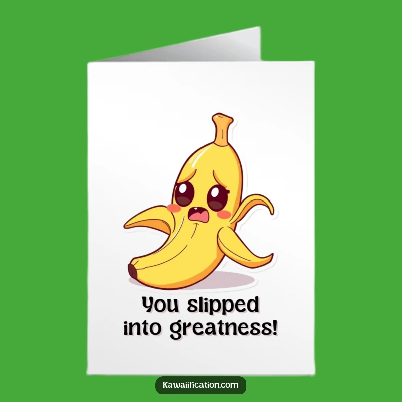 Free Printable Funny Congrats Card: Startled Banana Peel - Hilarious Downloadable Gift